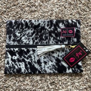 NWT Medium Make Up Junkie Bag Cow Print